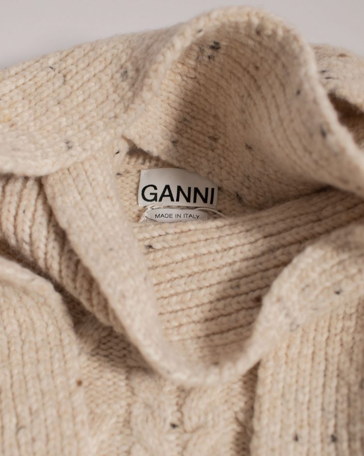 Ganni Draped-Neck Knit Jumper