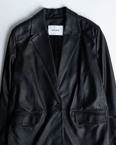 Ivy Oak Louise Black Leather Blazer