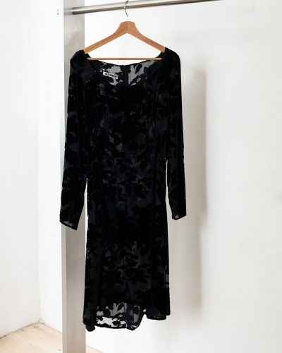 Jil Sander Black Silk Velvet Dress