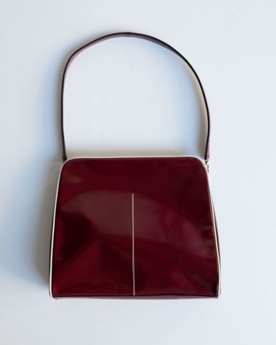 Prada FW 2000 Bordeaux Leather Shoulder Bag