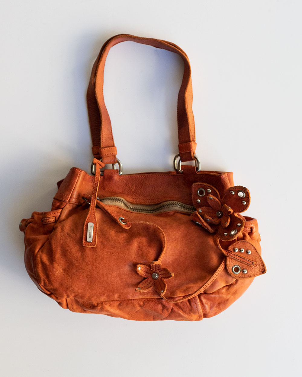 Miu Miu 2000s Flower Shoulder Bag Mandarino New