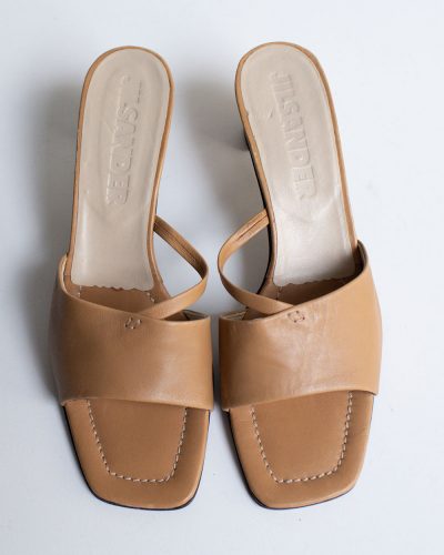 Jil Sander Leather Mules Beige