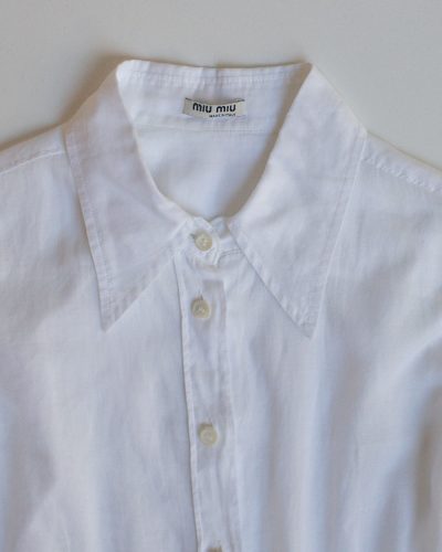 Miu Miu White Lightweight Cotton Shirt