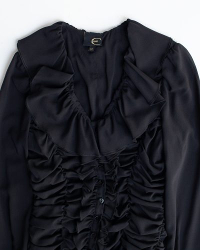 Vintage Cavalli Ruched Silk Shirt