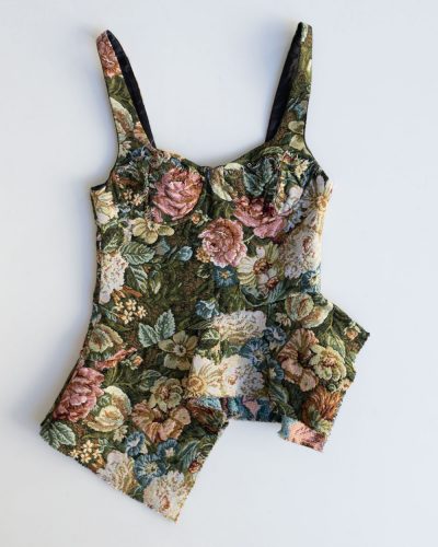 Marques Almeida Floral-Brocade Corset Top