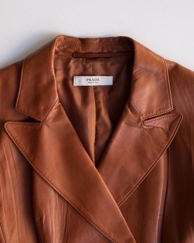 Prada Brown Leather Blazer