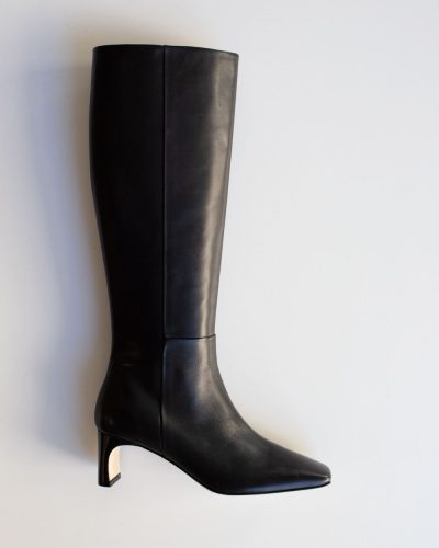 Aeyde Black Knee-High Leather Boots