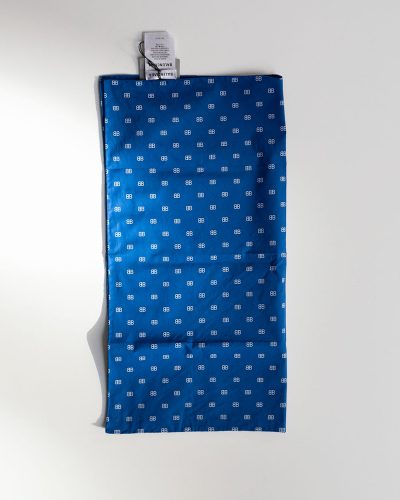 Balenciaga Logo Print Blue Scarf