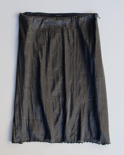 Gucci by Tom Ford SS 2000 Metallic Silk Skirt