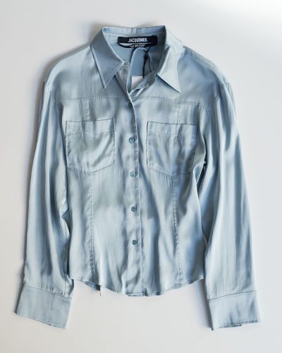 Jacquemus La Chemise Satin Shirt Powder Blue