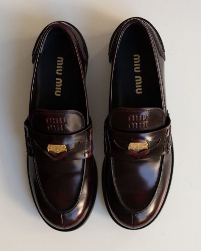 Miu Miu Penny Loafers Burgundy