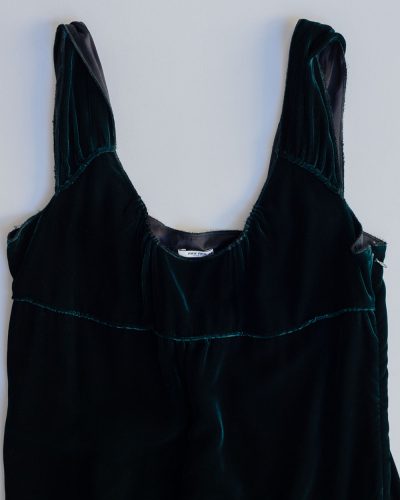 Miu Miu FW 2006 Green Velvet Silk-Blend Dress