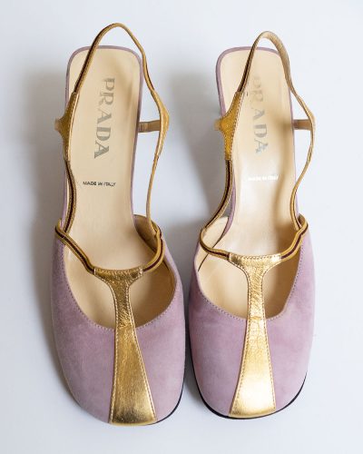 Prada SS 2000 Gold and Pink Mules