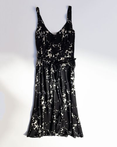 Prada SS 2001 Black Floral Silk Dress