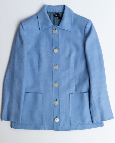 Vintage Blue Linen Blazer